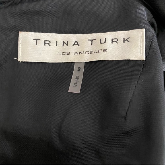 Trina Turk black long sleeve sheath dress with rhinestone trim - size 2 - Picture 6 of 7